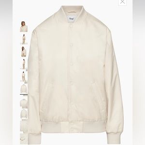 Aritzia | BRAND NEW stadium bomber jacket | colour whspr white | size small
